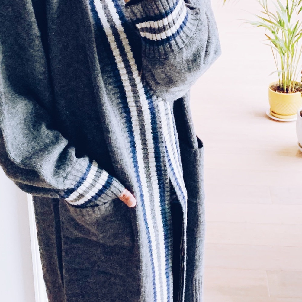 NWT Varsity Extra Long Striped Cardigan